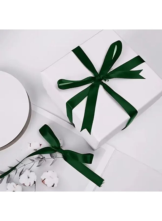 Dark Green Satin Ribbon 0.79 Inch Wide 10 Pieces DIY Gift Wrapping Wedding Decoration Bow Hair Accessory - Image 4